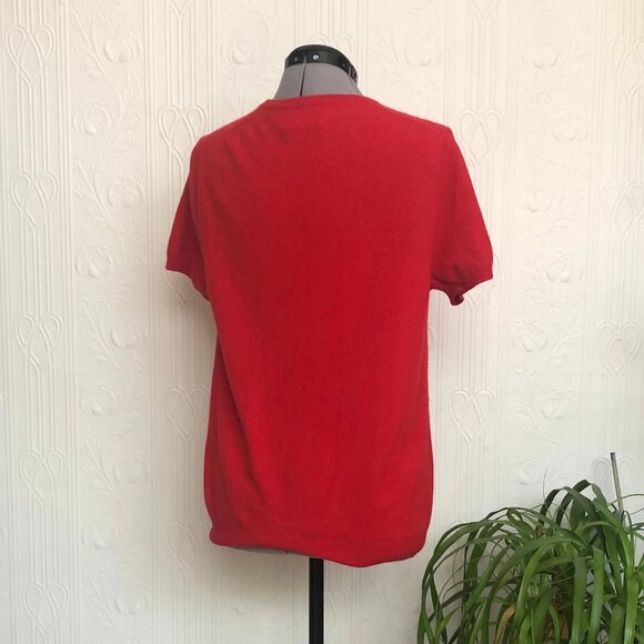 Like new Eric Bompard cashmere knitted T-shirt in red size XL - Picture 2 of 3